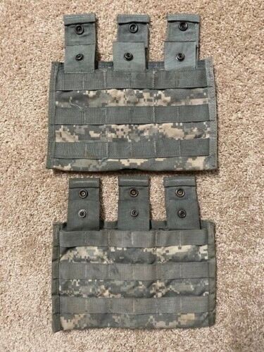 MOLLE II FLC Fighting Load Carrier VEST w/ 2 TRIPLE MAG POUCHES ACU US Army VGC