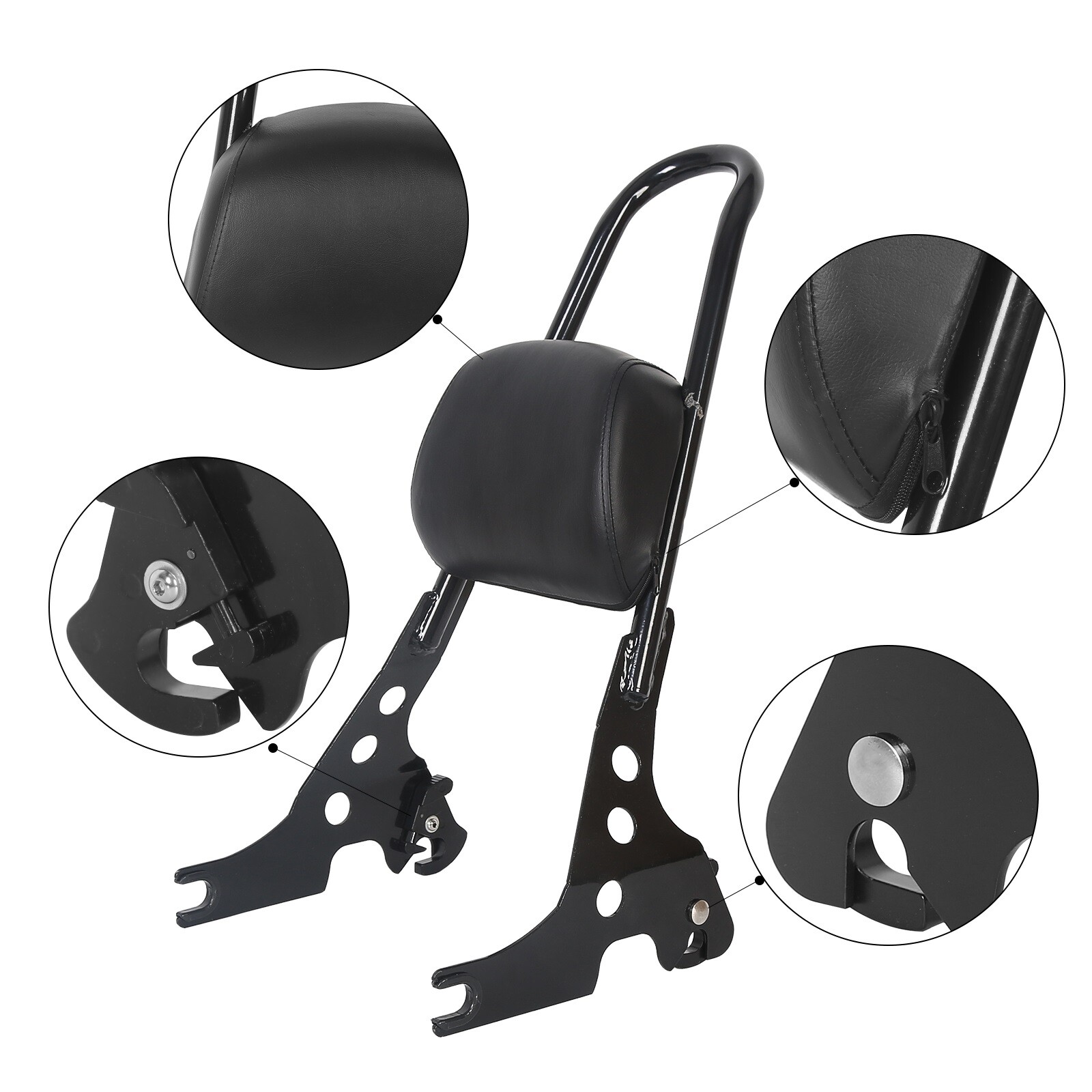 Detachable Passenger Sissy Bar Backrest Pad For Harley Sportster 1200 883 04-UP