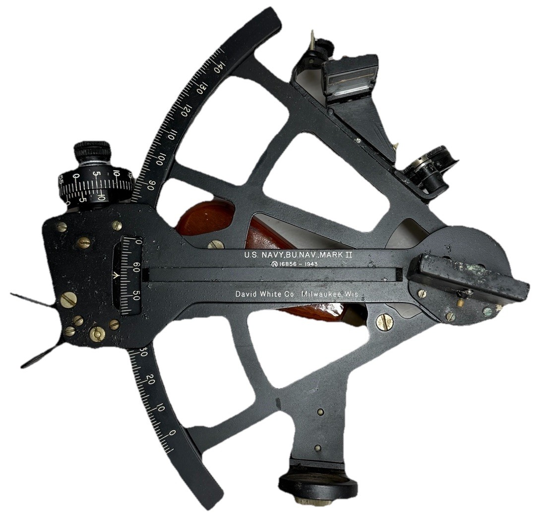 WWII 1943 US Navy David White Co Mark II Sextant Nautical Tool