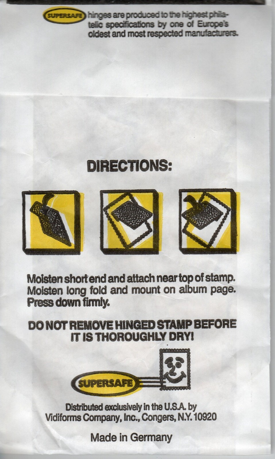 Supersafe Stamp Hinges Package of 1000