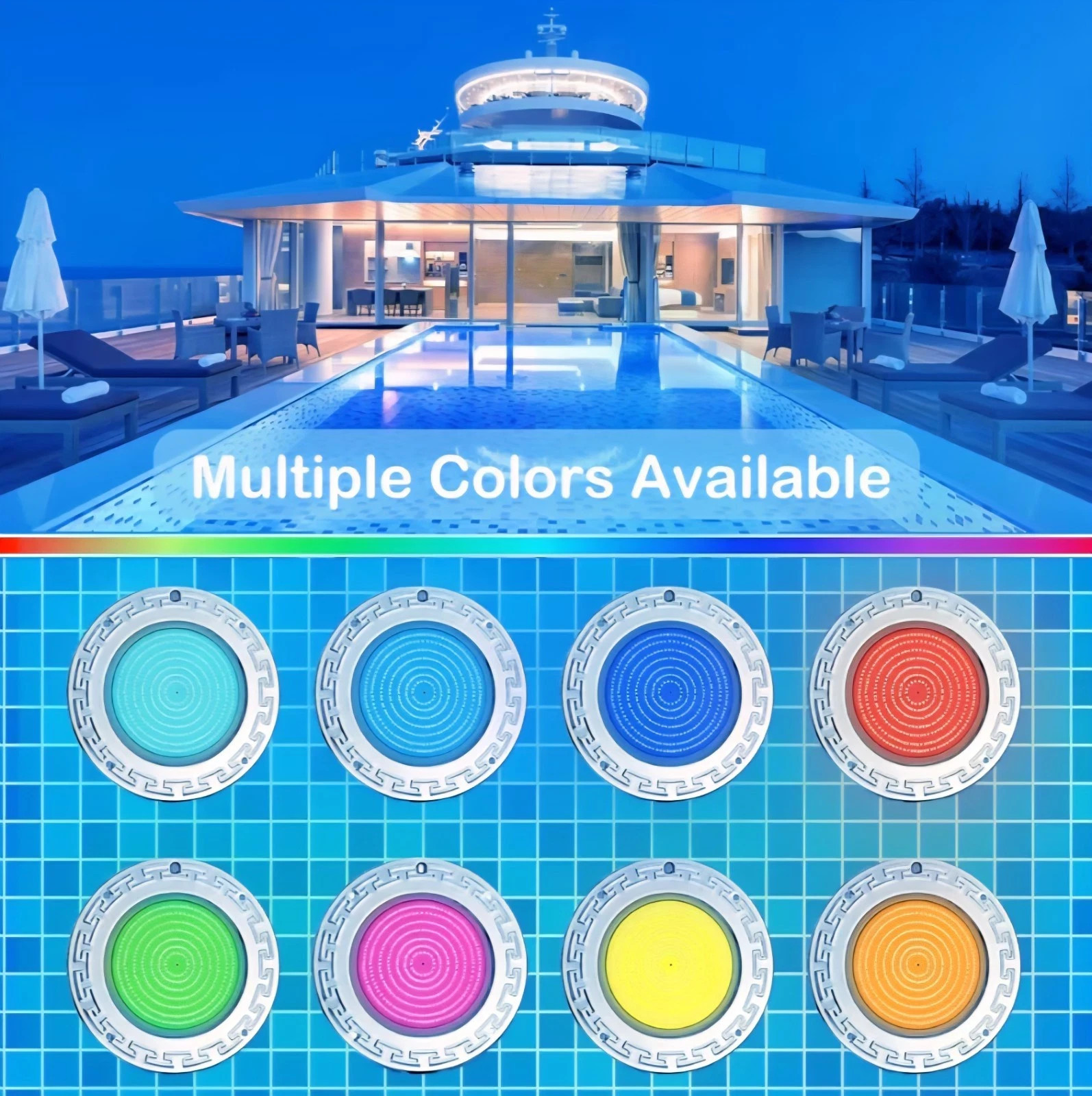 Awanhe Inground 20W LED Pool Light 50ft Cable With Remote And APP Control