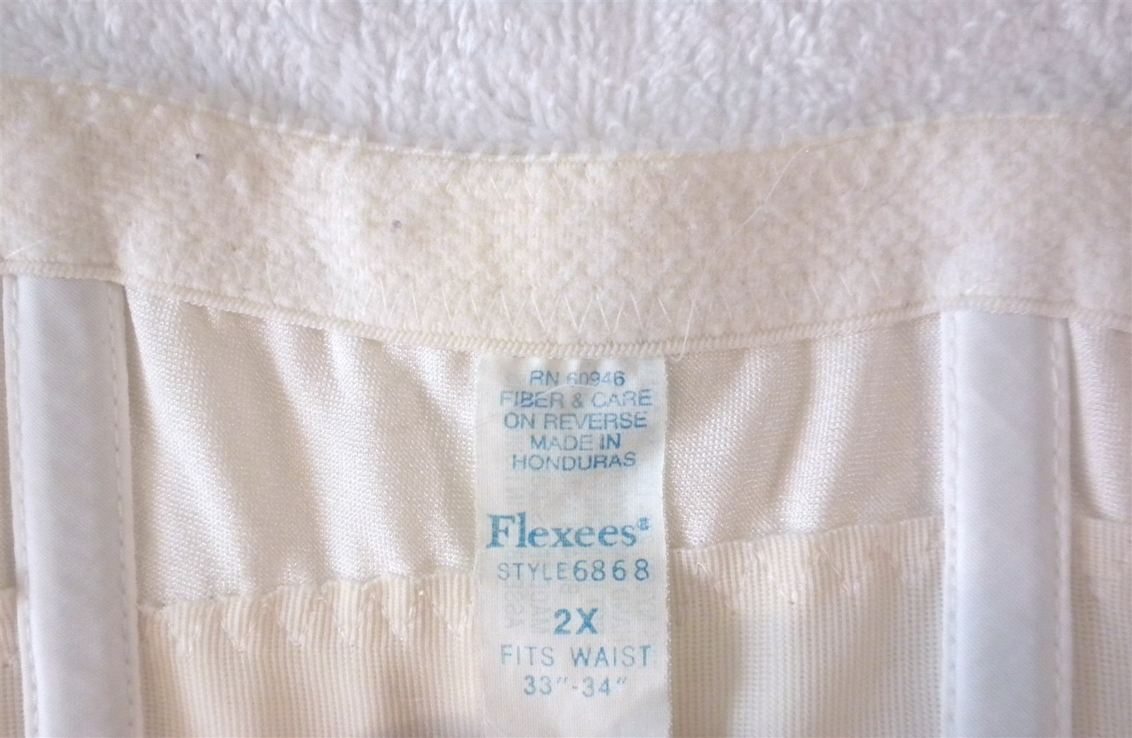 VINTAGE FLEXEES # 6868 WAIST CINCHER NIPPER LONGLINE CORSET BONED 2X WHITE NYLON