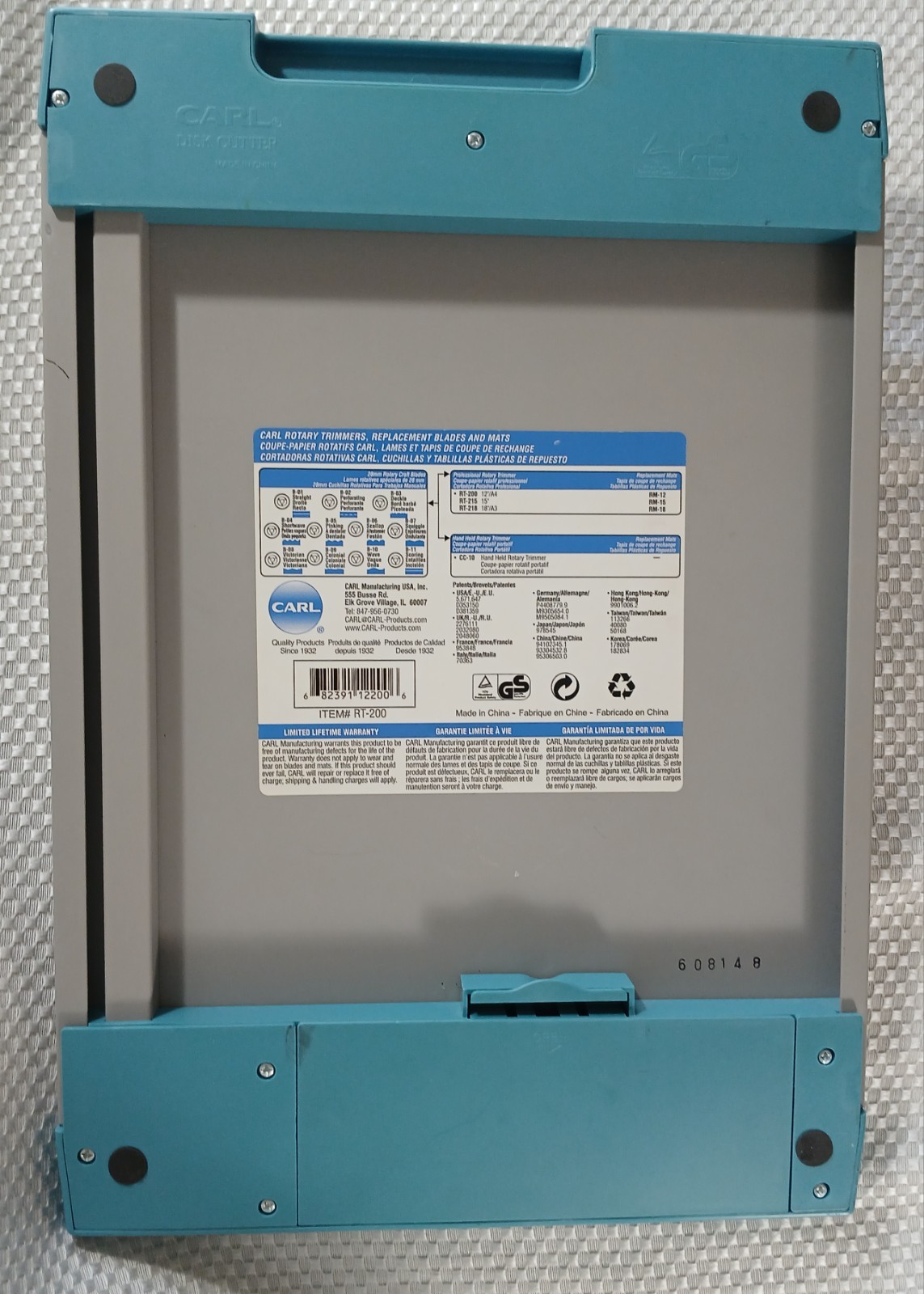 Carl Bidex Professional Rotary Trimmer 12" RT200 Home Office Scrapbooking ETC