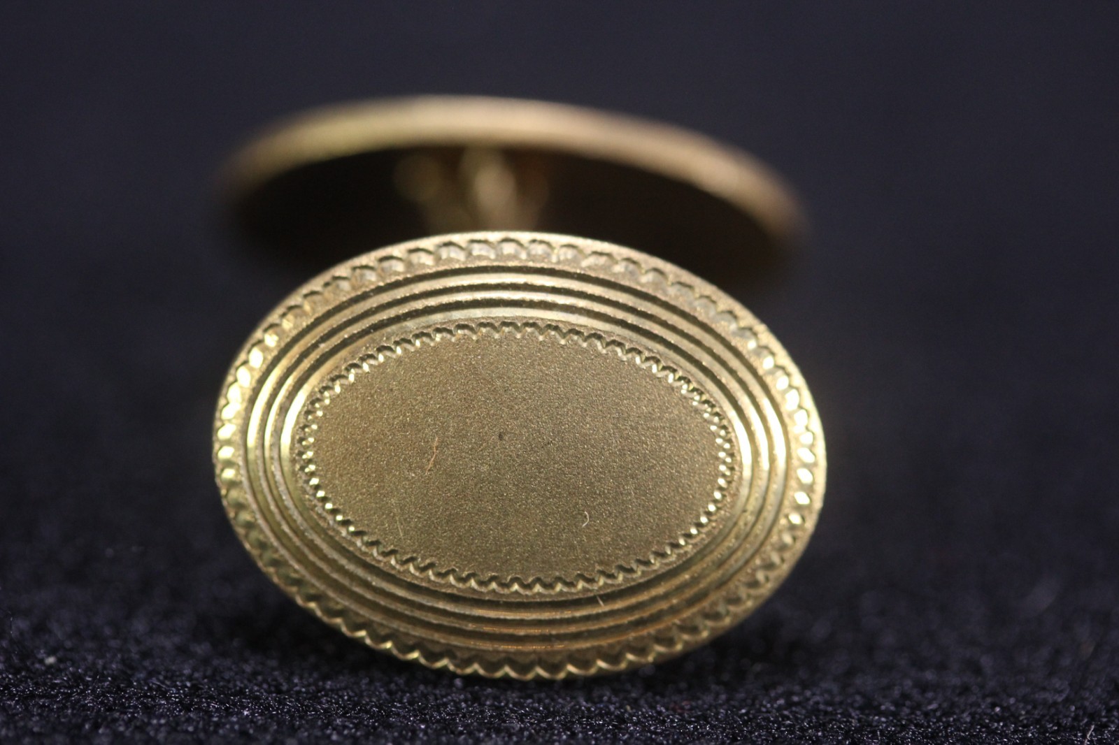 Antique Simons Gold Front Oval Cufflinks on Original Card NOS