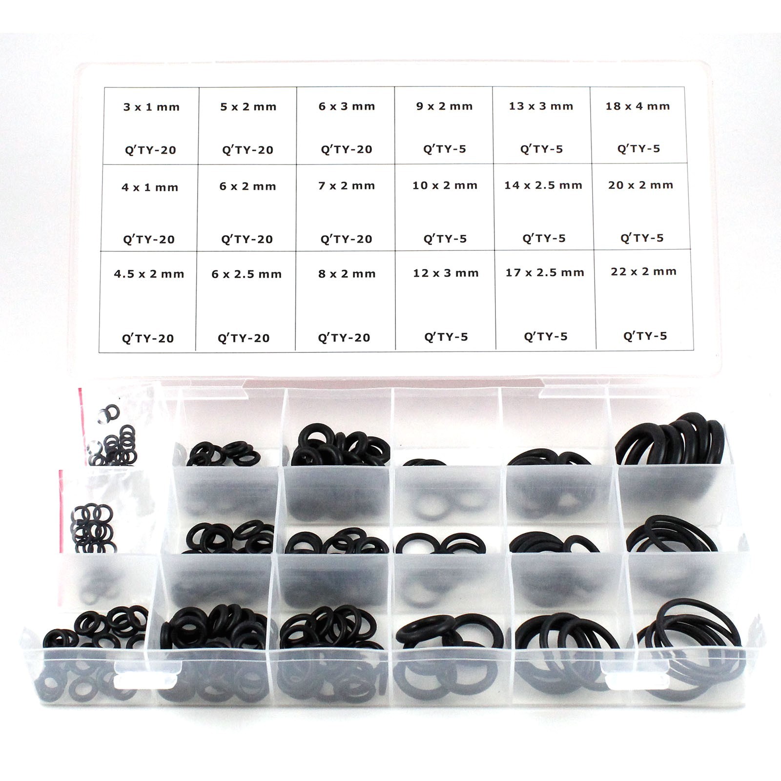 450 pc O-Ring Assortment Set Metric and SAE Plumbing Rubber Gasket Tool Kit
