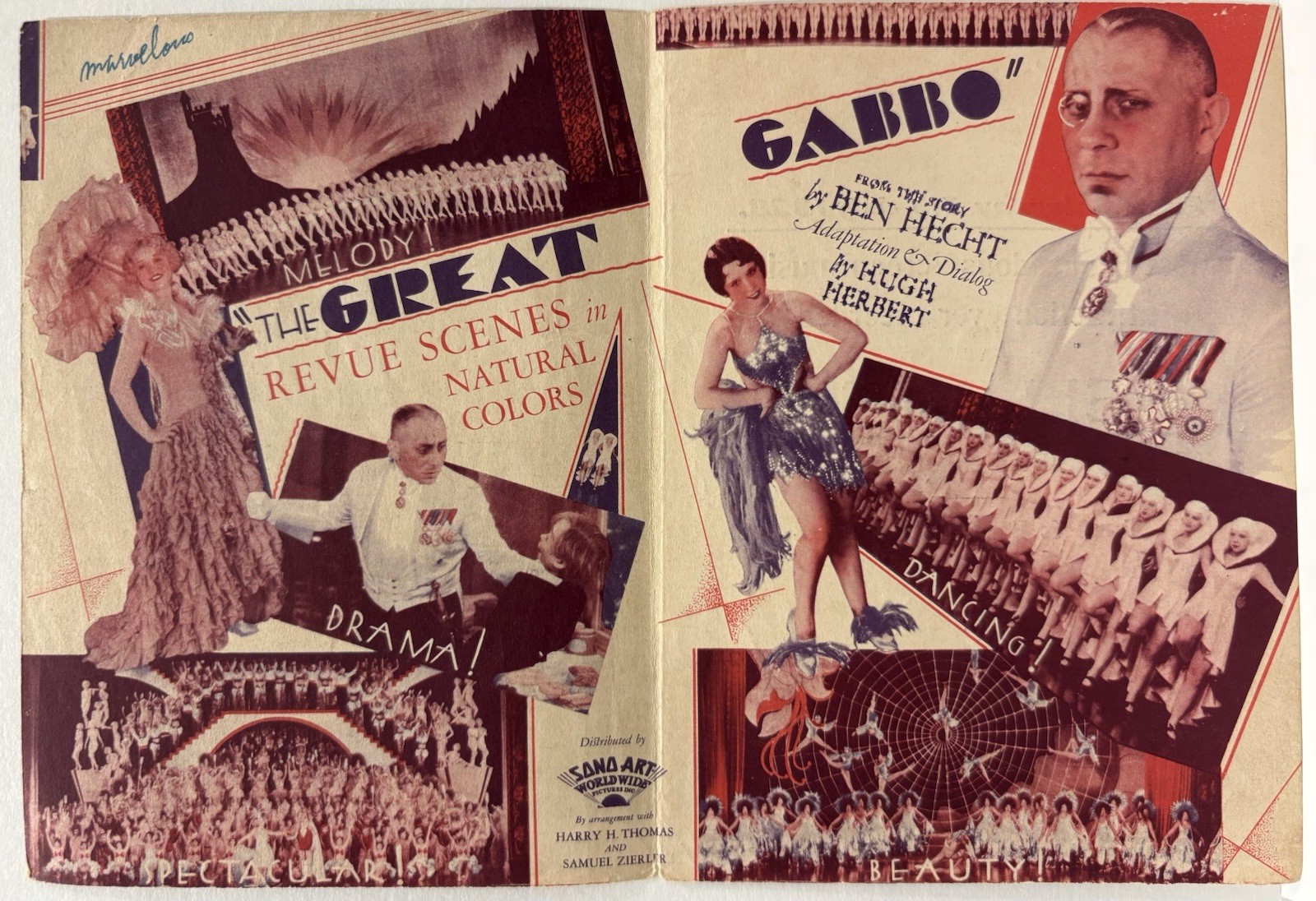 GREAT GABBO Orig Herald 1929 4 1/2”x6” Ventriloquist Movie Poster Art 14