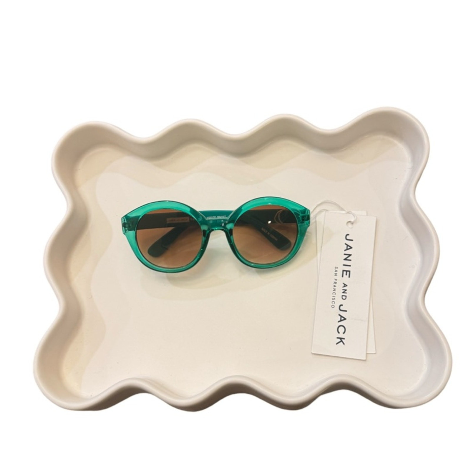 Janie And Jack Cat-Eye Green Tinted Sunglasses 0-2Y