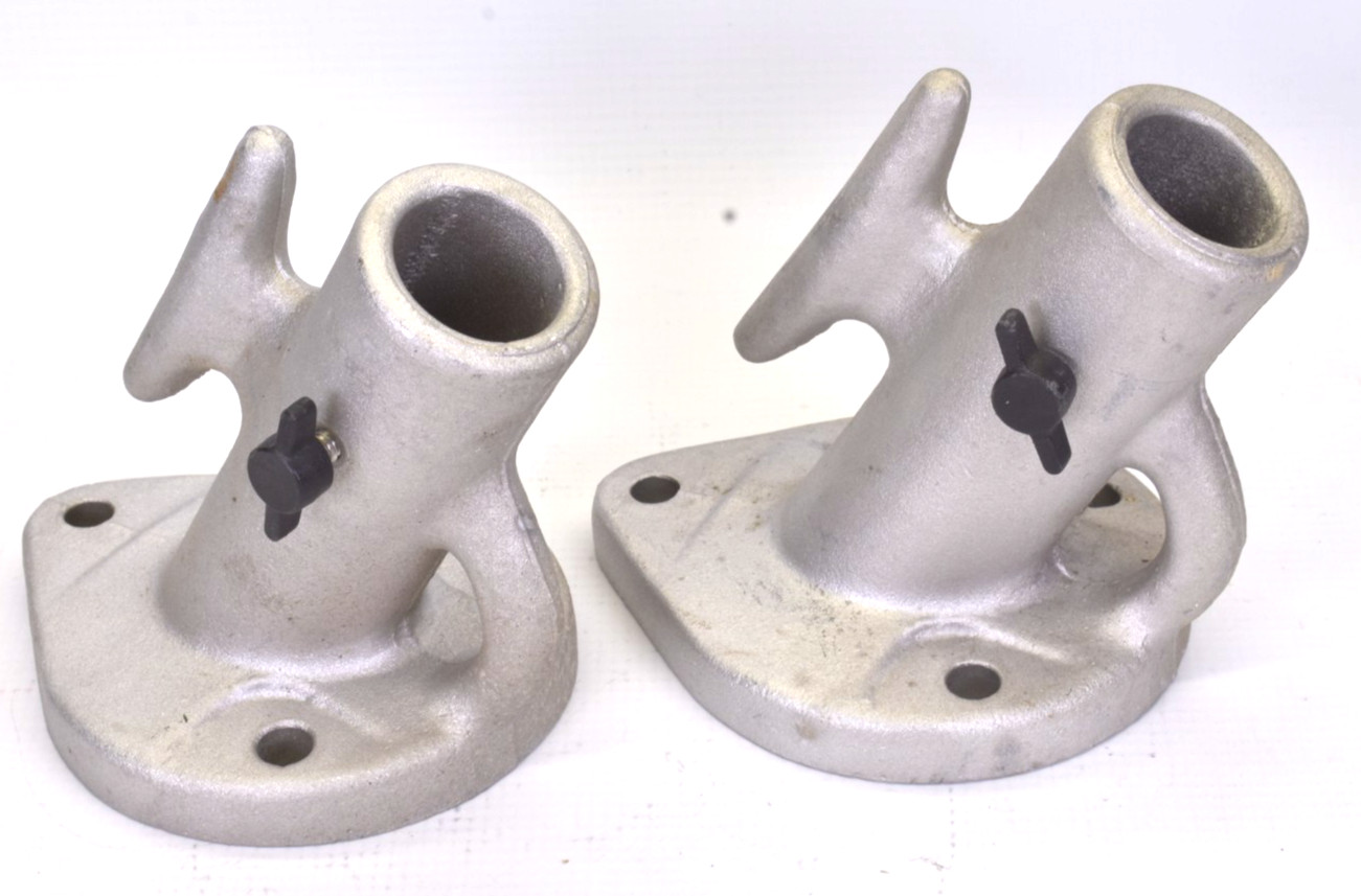 DOCK EDGE Dock Mount Mooring Whip Base Cast Aluminum Set of 2