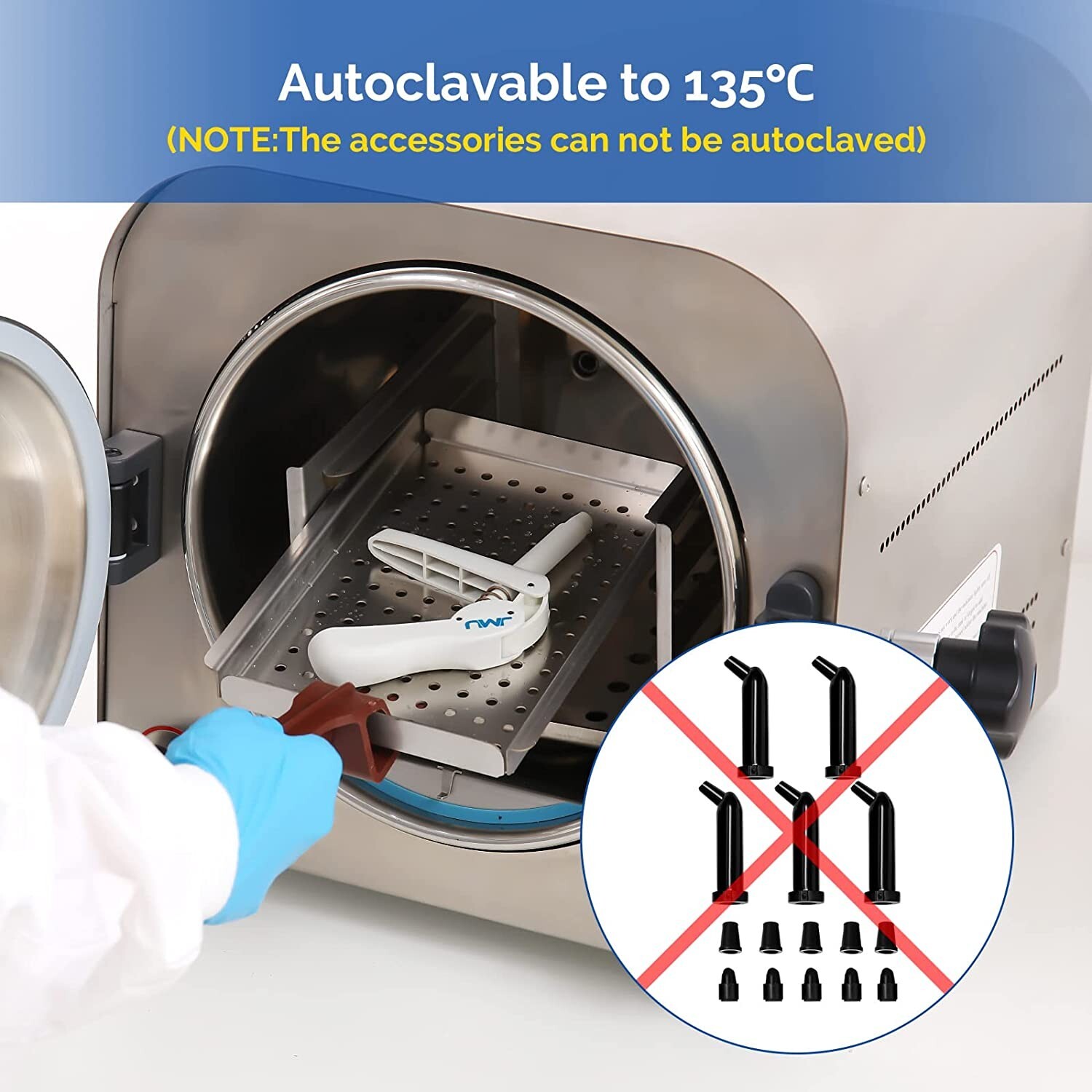 5 Pack Dental Composite Gun Dispenser Applicator, Autoclavable Composite Syringe