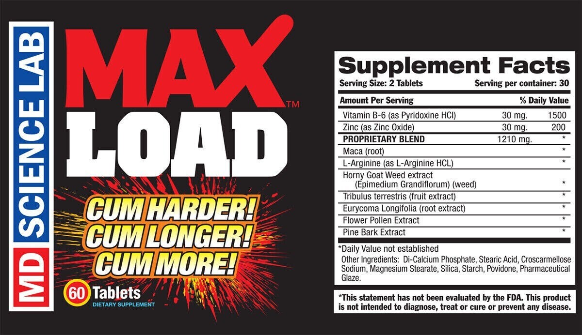 NEW Max Load Pills Bottle 60 count Increases Male Ejaculate Cum More
