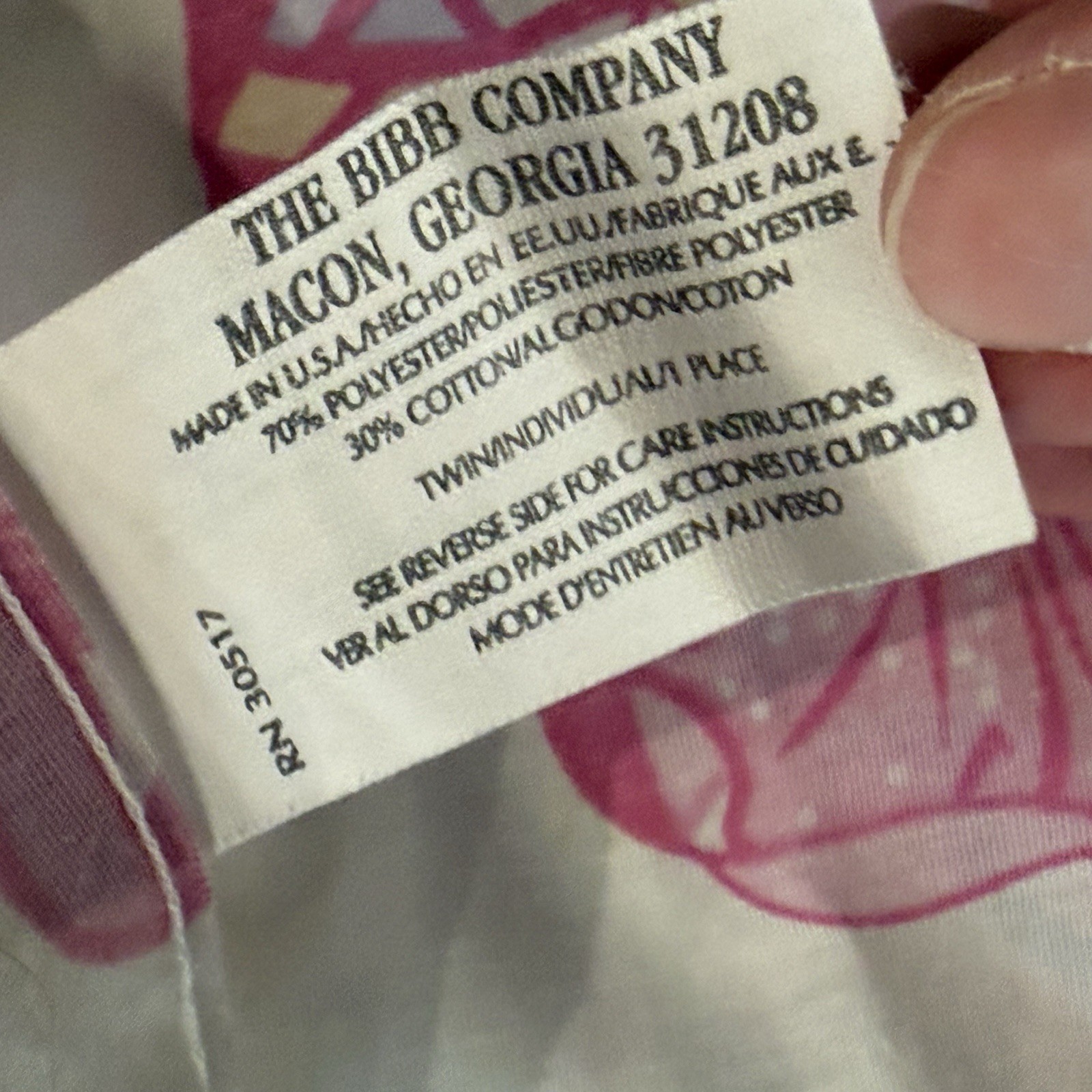 Vintage Bibb Company Barbie Twin Size Flat Top Sheet 1995 Ballerina Pink Bows