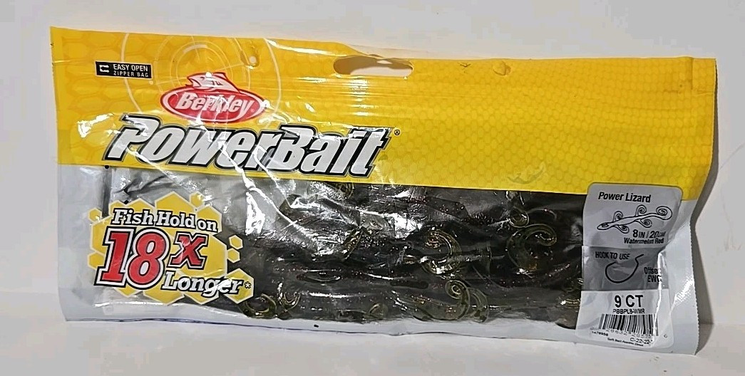 Berkley PBBPL8-WMR Power Bait Power Lizard Fishing Bait, 8" Watermelon Red