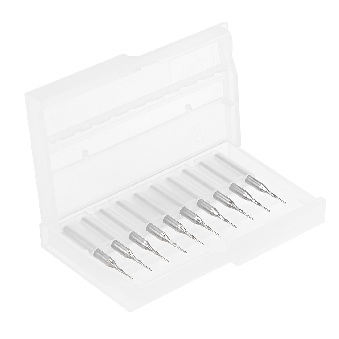 10Pcs 0.6mm Carbide End Mill Engraving CNC Router Bit for PCB Machine,1/8" Shank