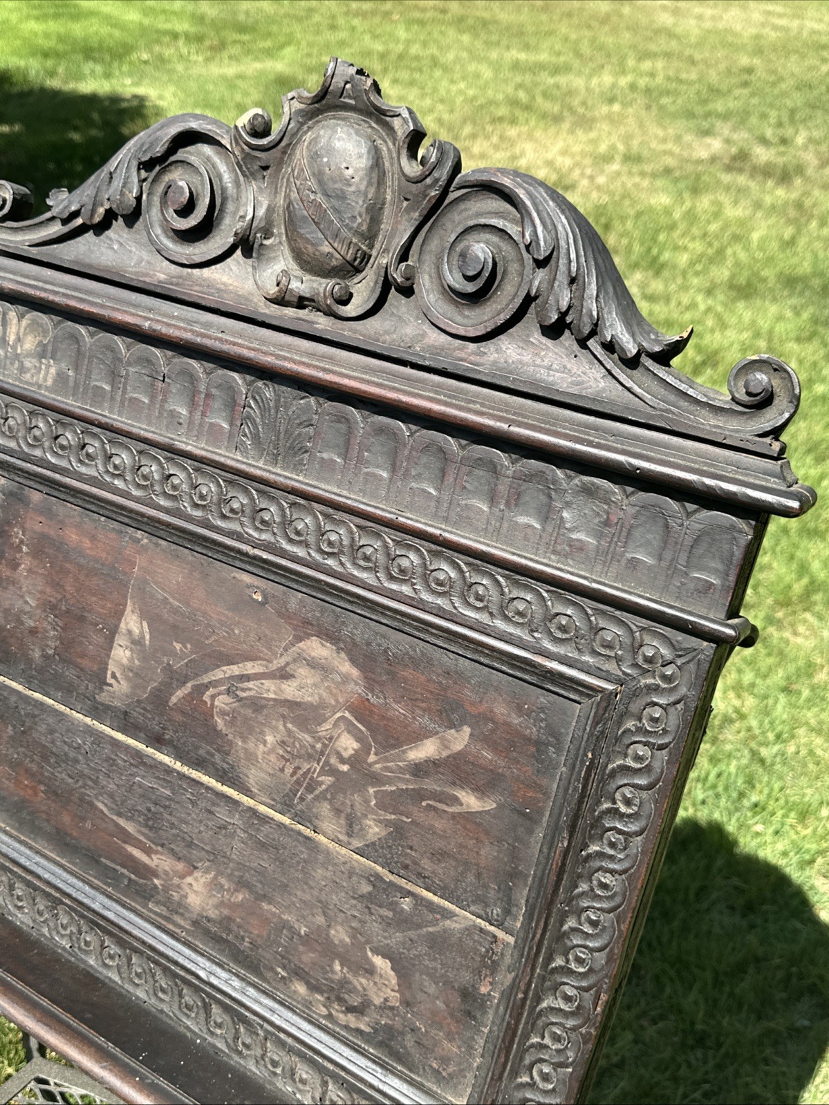 ANTIQUE WOODEN NEOCLASSICAL CARVED BIBLE STAND CARYATID FIGURE~FOLIATE MOTIFS~