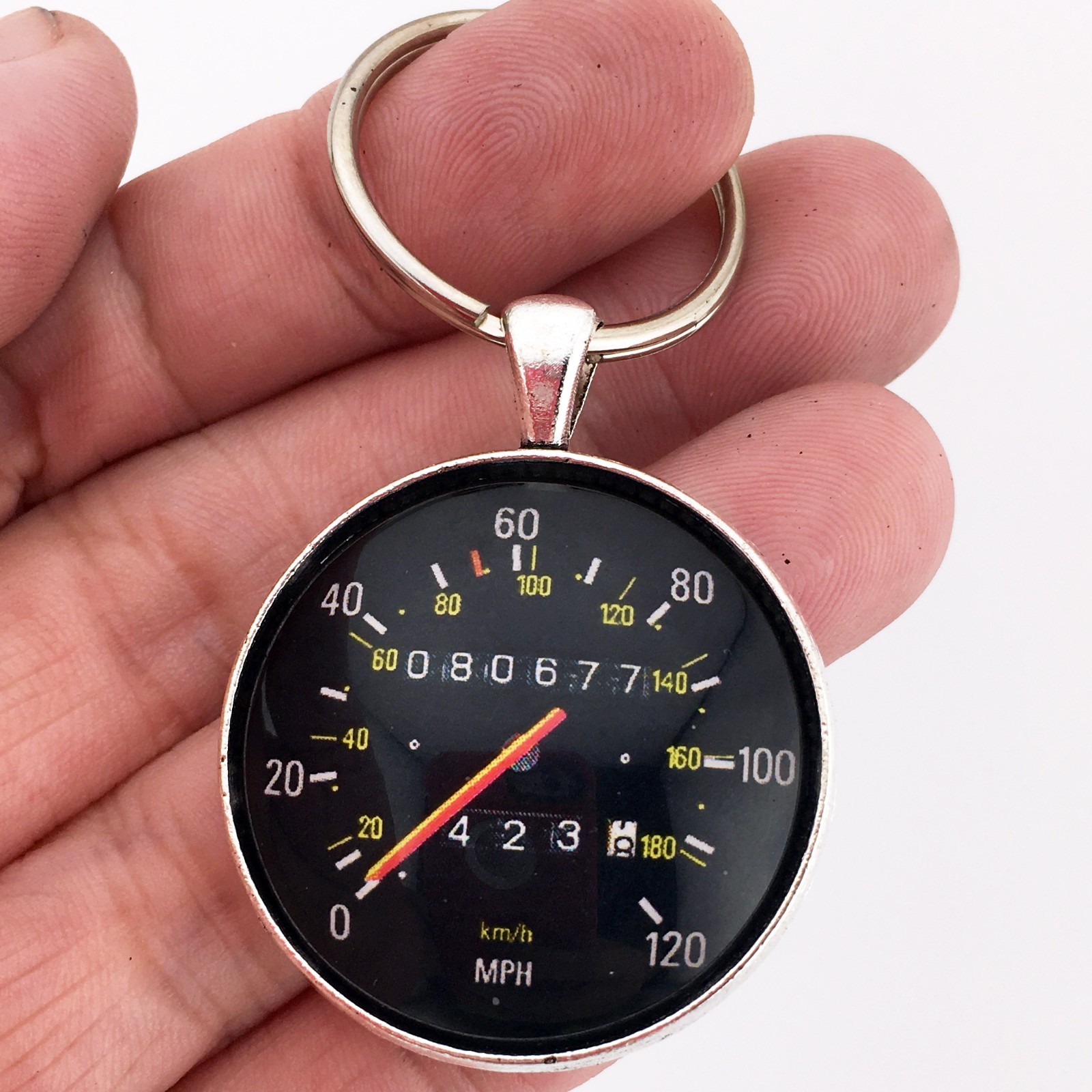 Vintage Volvo 120 MPH Speedometer  1.2" Diameter Keychain