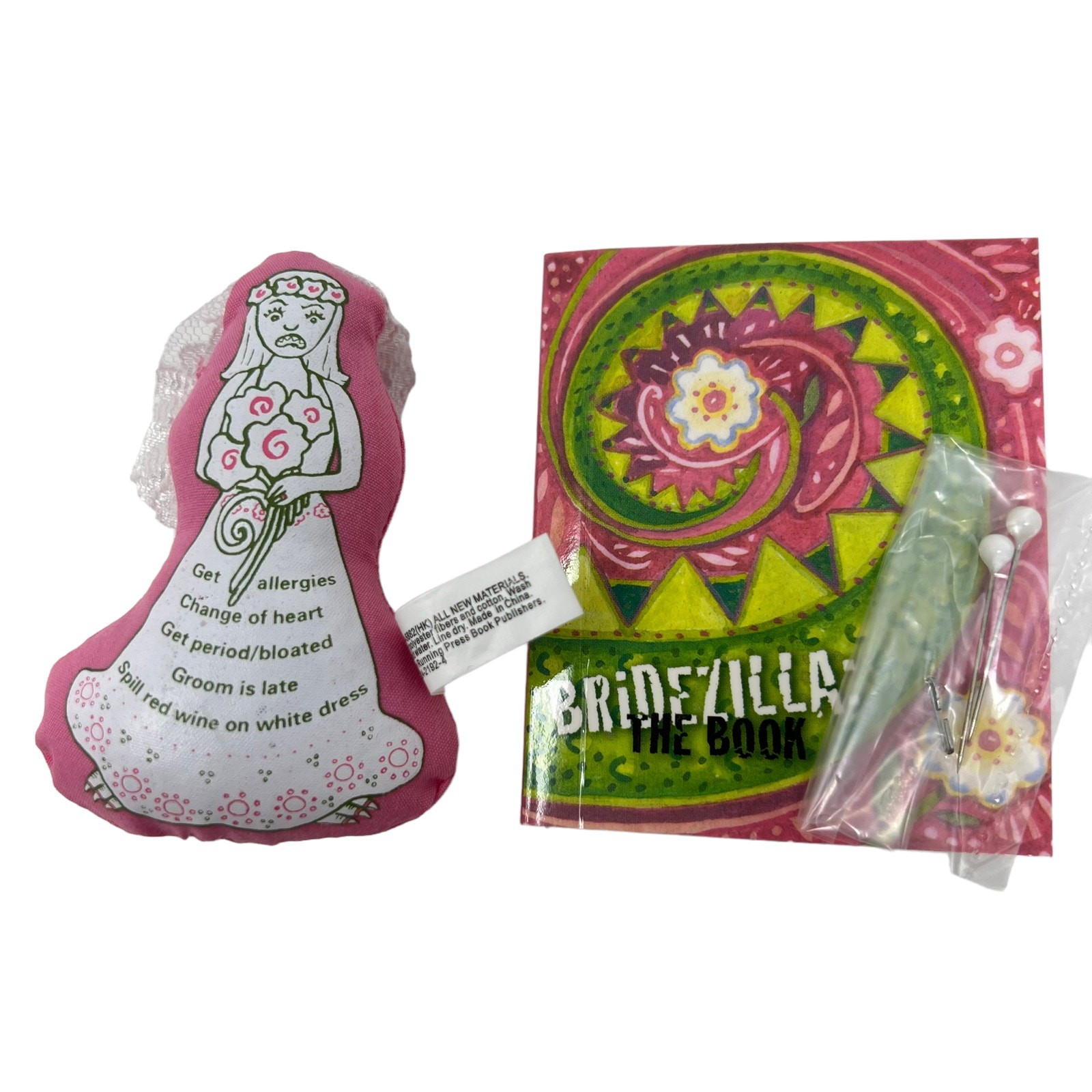 Mini Bridezilla voodoo Doll with Veil Pin Instructions and 32 Page Book