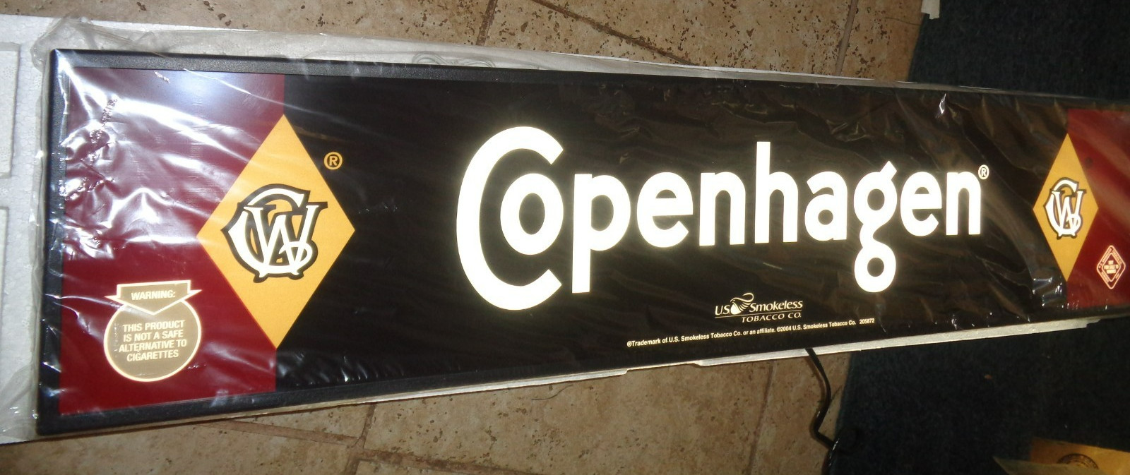 COPENHAGEN CHEWING TABACCO LIGHT UP SIGN - ORIGINAL - 34 X 7.5 BRAND NEW COOL