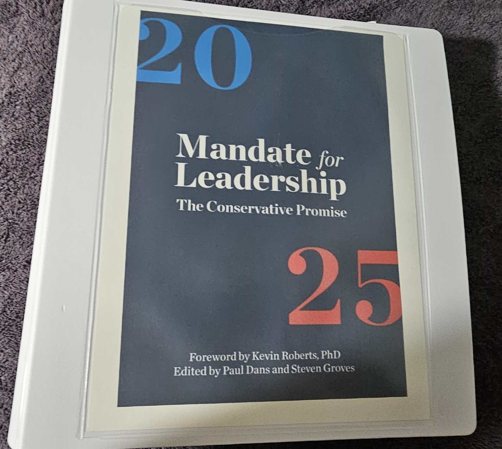 Project 2025 – Complete 922-Page Handbook (1 Binder, Double-Sided Print, NEW