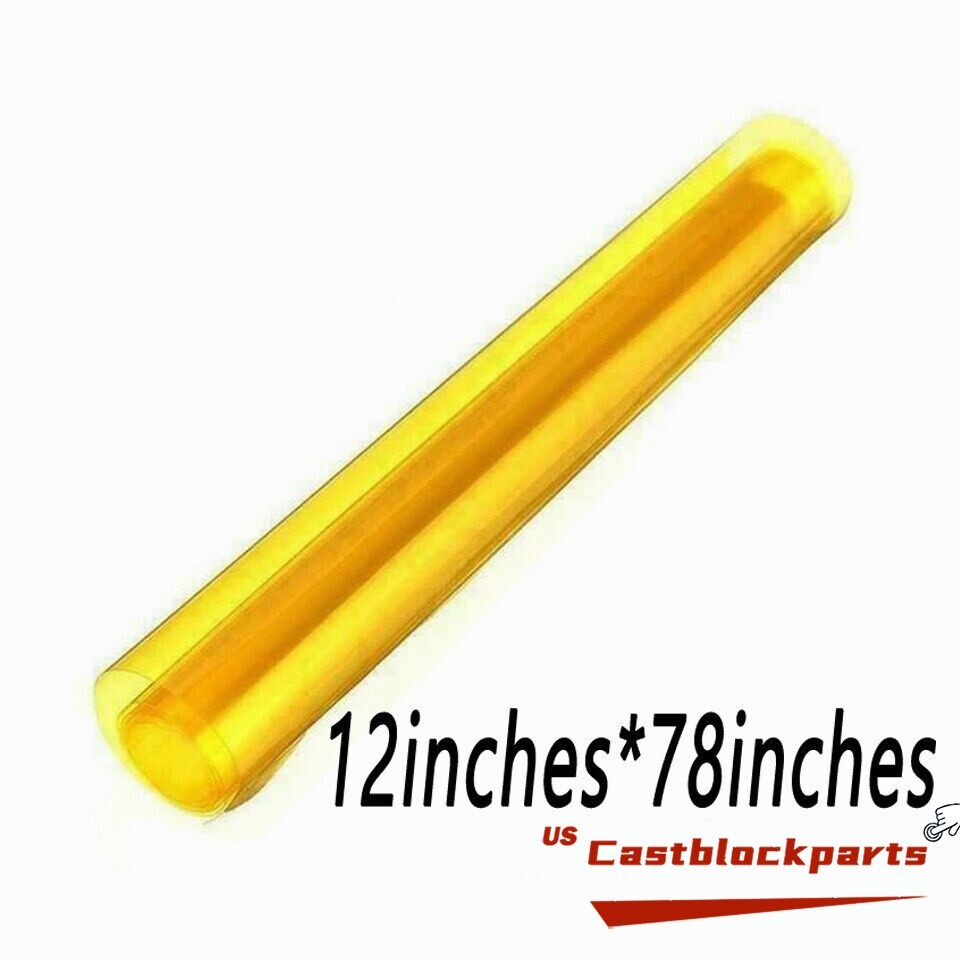 Fit For Headlight Taillight Transparent Yellow Lens Vinyl Protection Film12"x78"