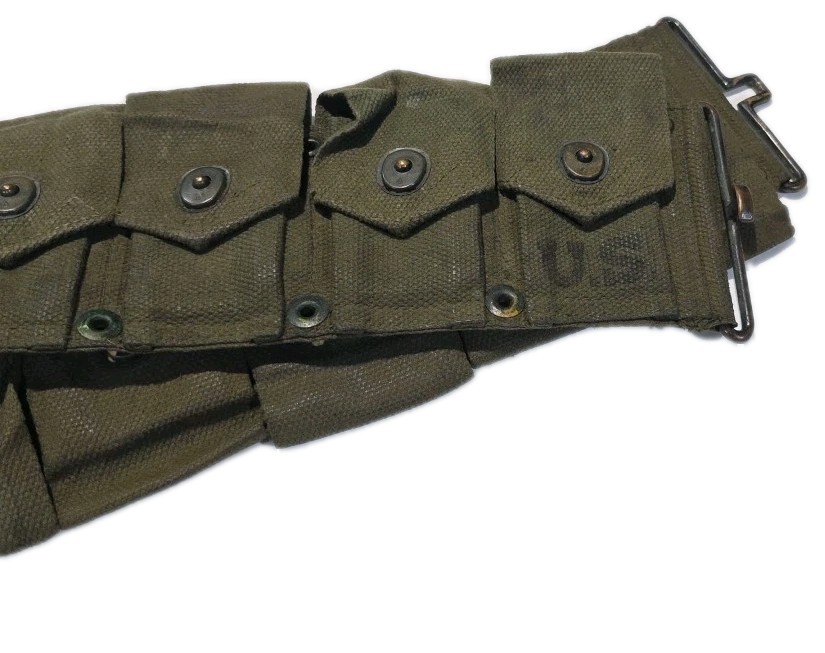 Korean War 1952 OD M-1923 Cartridge Belt Dismounted By J.Q.M.D Original (A)