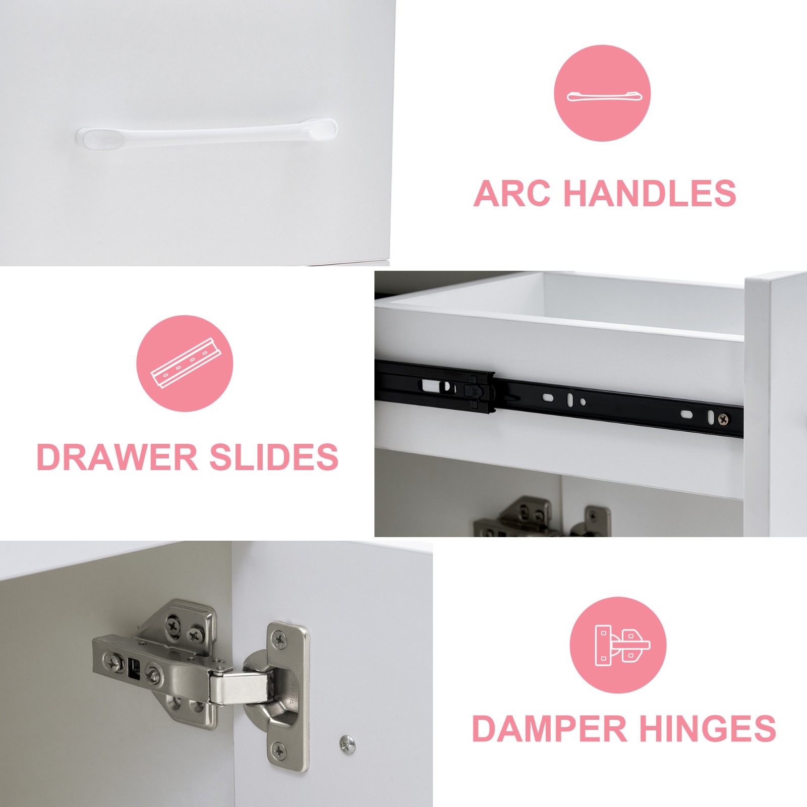 Acetone Resistant Manicure Table Nail Desk with Drawers, New