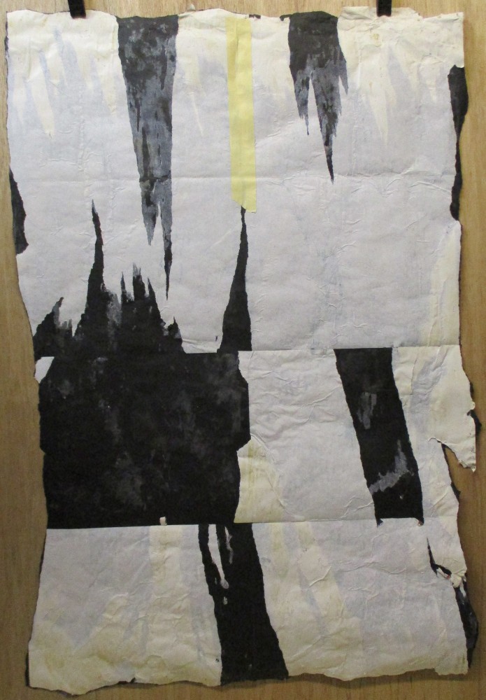 SUBWAY DRAWING chalk on black paper NYC 1980s Pop Art Graffiti - KEITH HARING