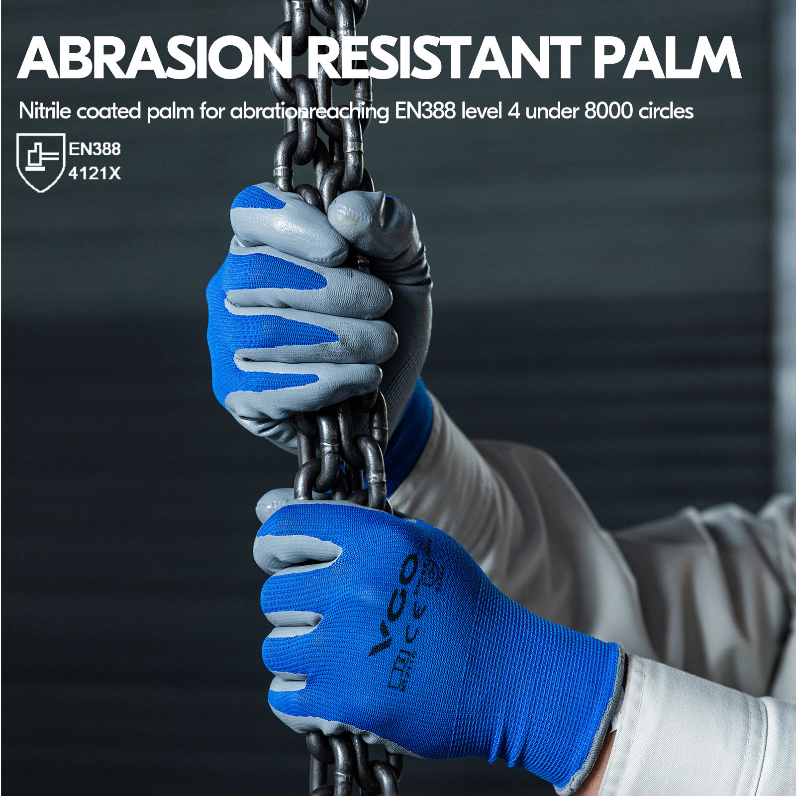 Vgo 1/3/5/10 Pairs Nitrile Coat Gardening Glove,Construction Work Gloves(NT2110)