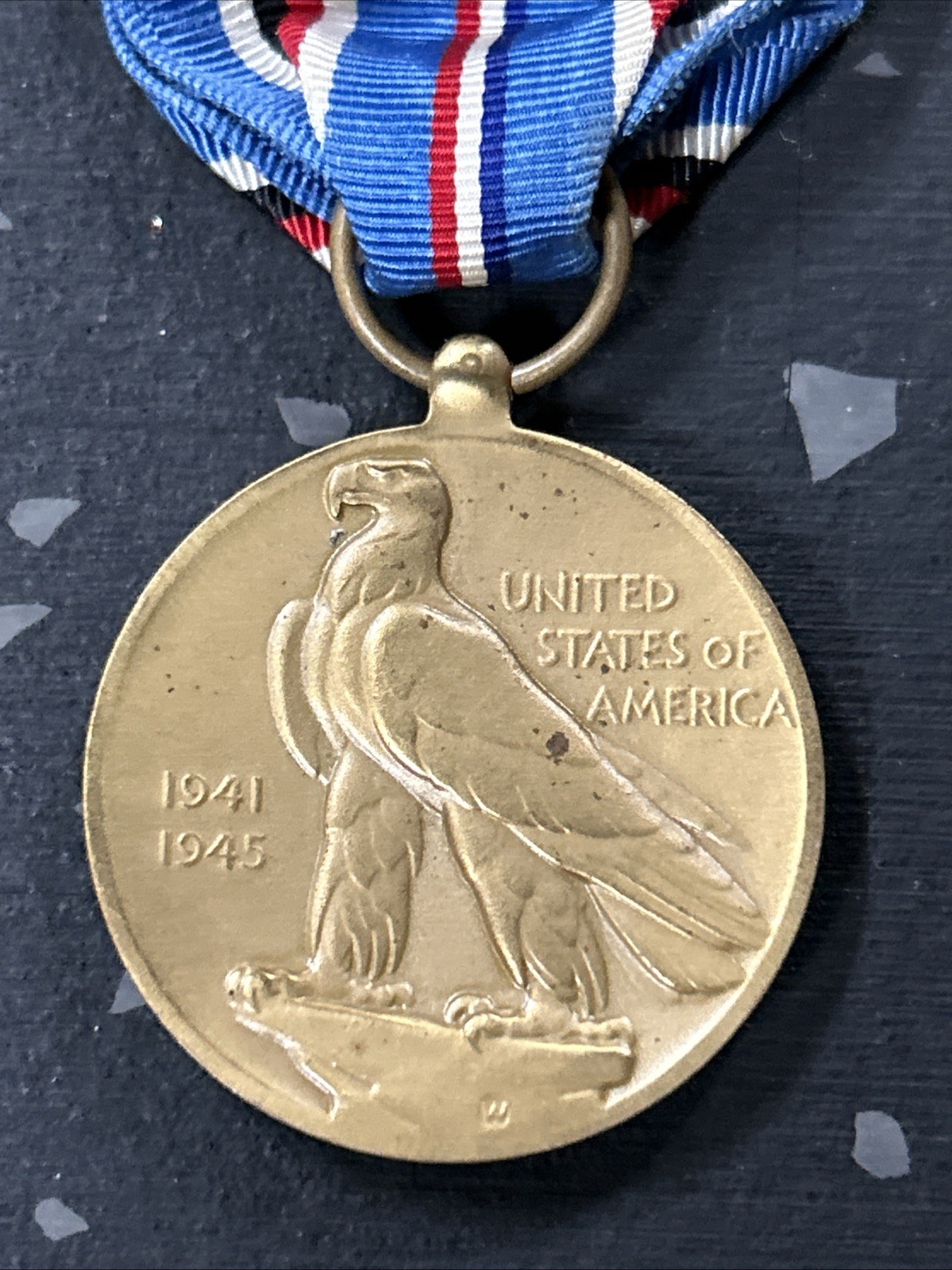 VTG U.S. Military WWII Medals & Pin Bars American Campaign Defense Good Conduct