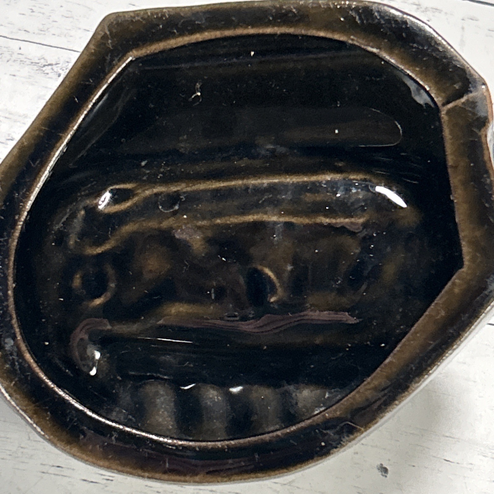 Vintage MCM Ceramic Black Bear Ashtray National Forest Japan 1950s Tobacco