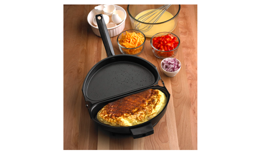 Omelet Pan Non Stick Folding Omelette Cook Carbon Steel Easy Clean Double Sided