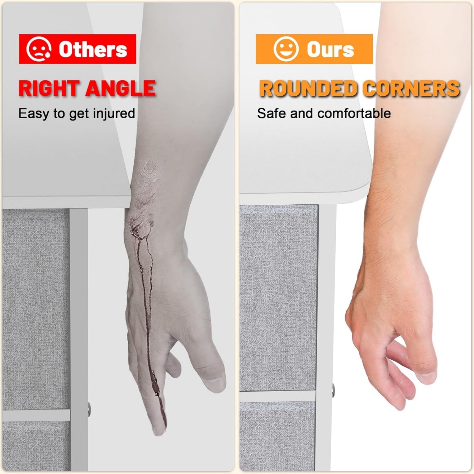 Curved White Dresser for Bedroom with 7 Drawers Storage Drawers Organizer Unit