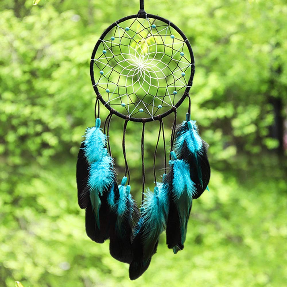 Blue Dream Catcher Boho Wall Hanging Decor Bedroom Ornament