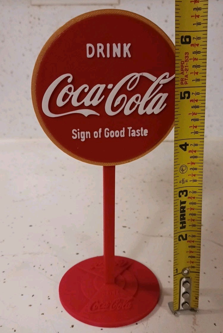 Vintage 1950's Coca Cola " Sign of Good Taste" Miniature 3d Print Replica 6.5"