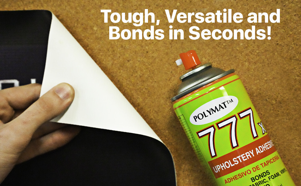 777 Polymat FAST TACK FOAM FABRIC BOX CARPET UPHOLSTERY SPRAY GLUE ADHESIVE