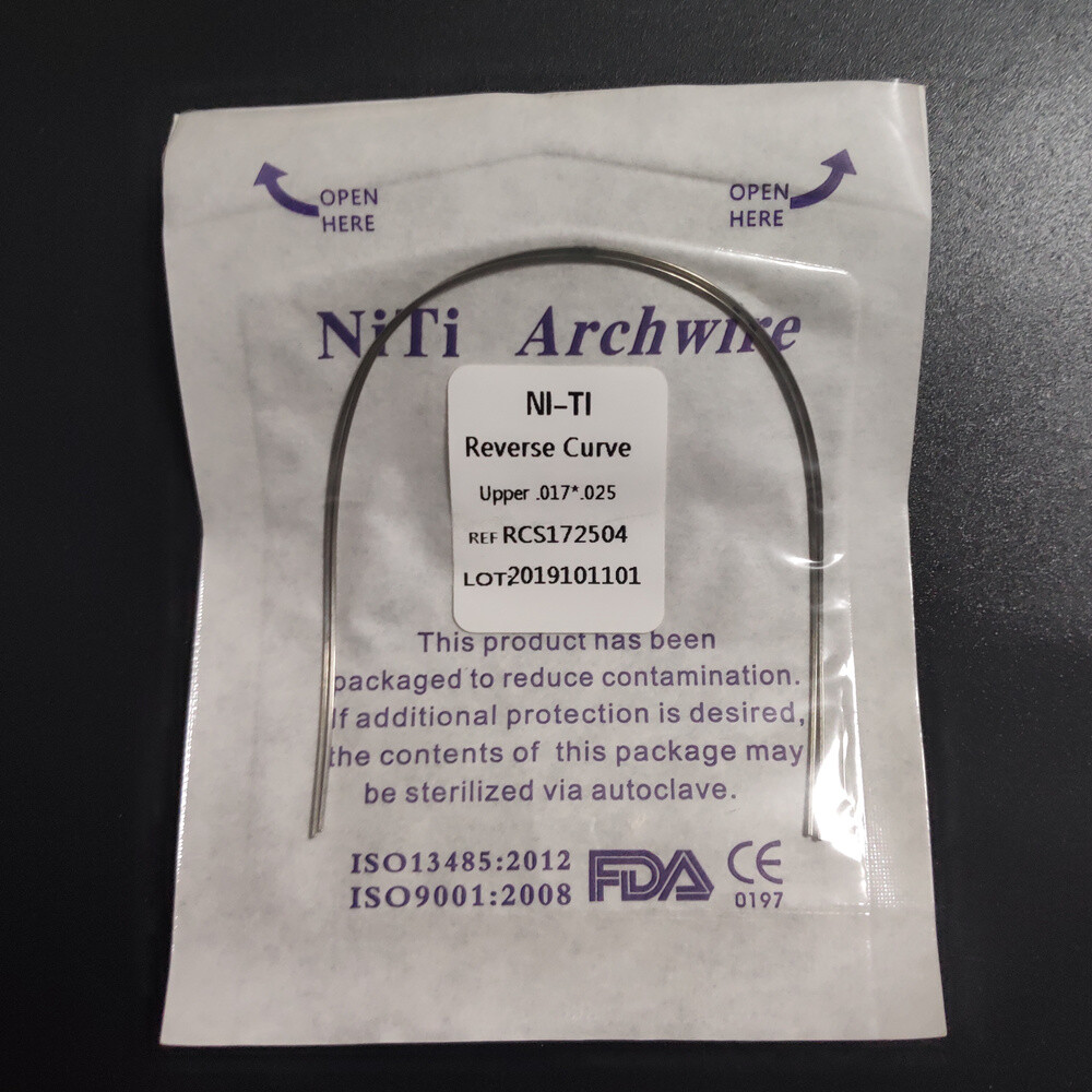 Dental Orthodontic Reverse Curve Arch Wires Super Elastic Niti Rectangular Wires