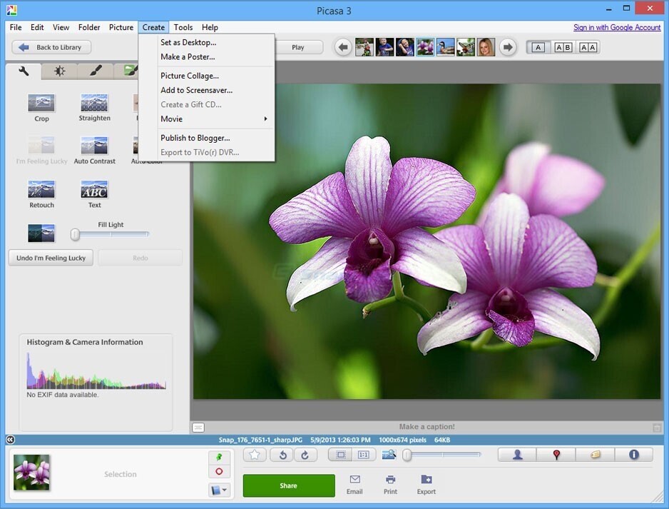Picasa 3.9 Photo Editing & Management Software for Windows Picture Album Manager
