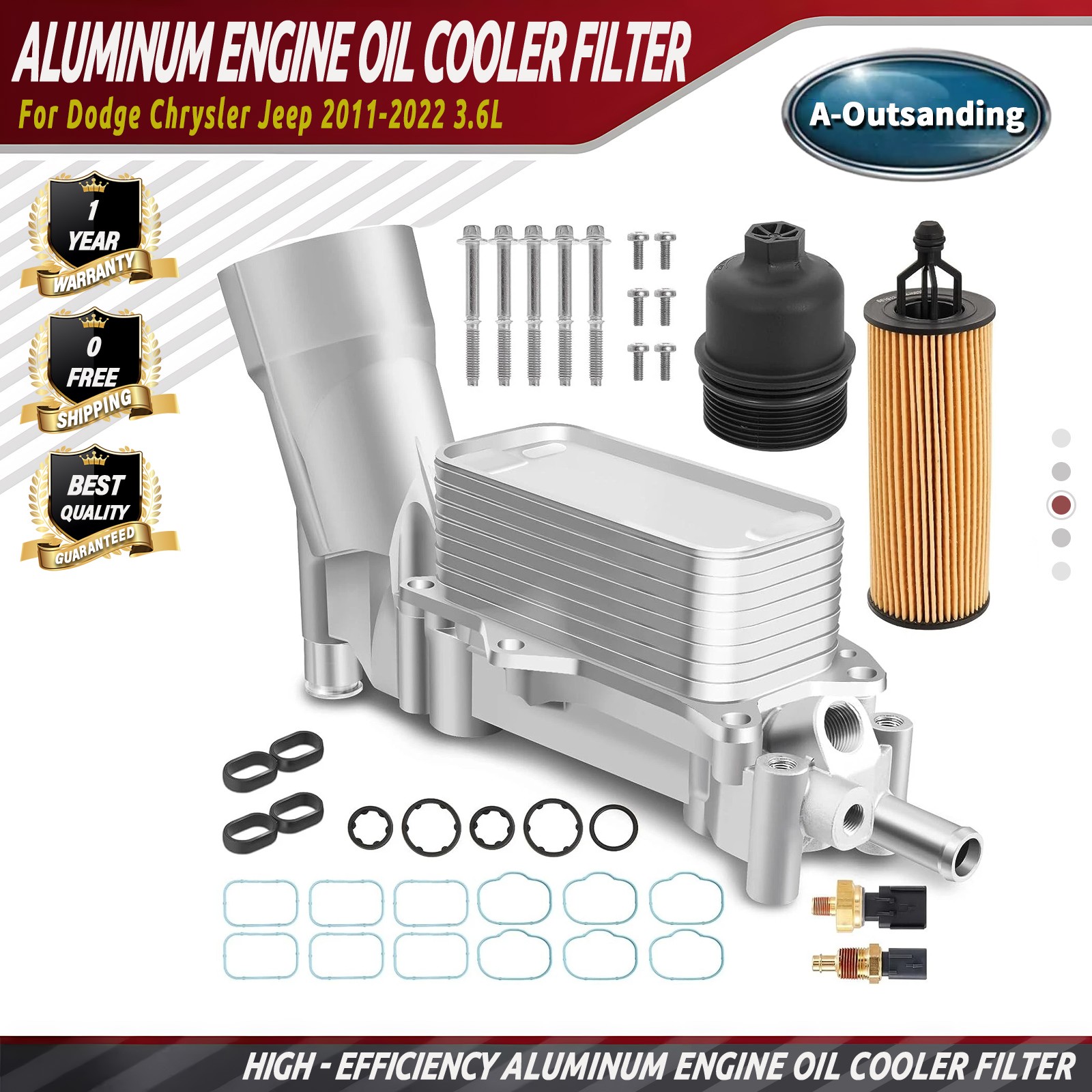 Engine Oil Cooler Filter Housing Assembly For Dodge Jeep Chrysler 2011-2022 3.6L