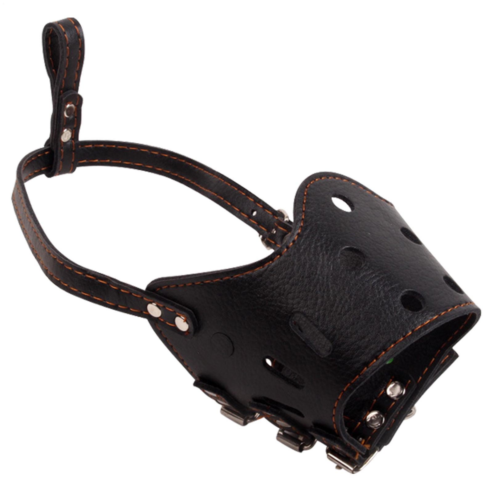 Large Medium Dog Pet Leather Muzzle Mouth Cover Anti Barking Biting Chewing Mask