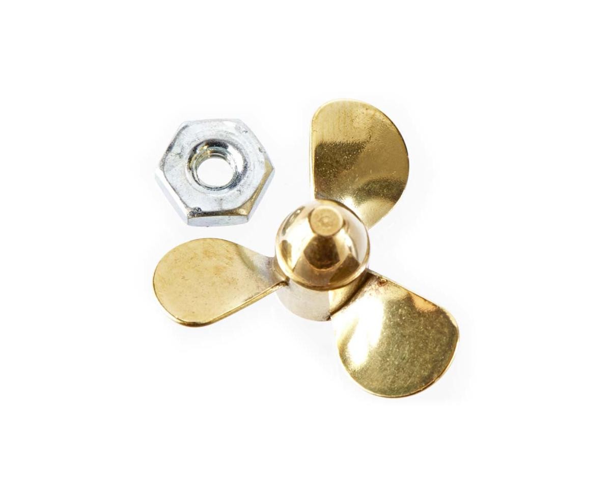 Dumas Boats 3 Blade Brass Right Hand Prop 1 x 1" : 1/8" Shaft [DUM3133]