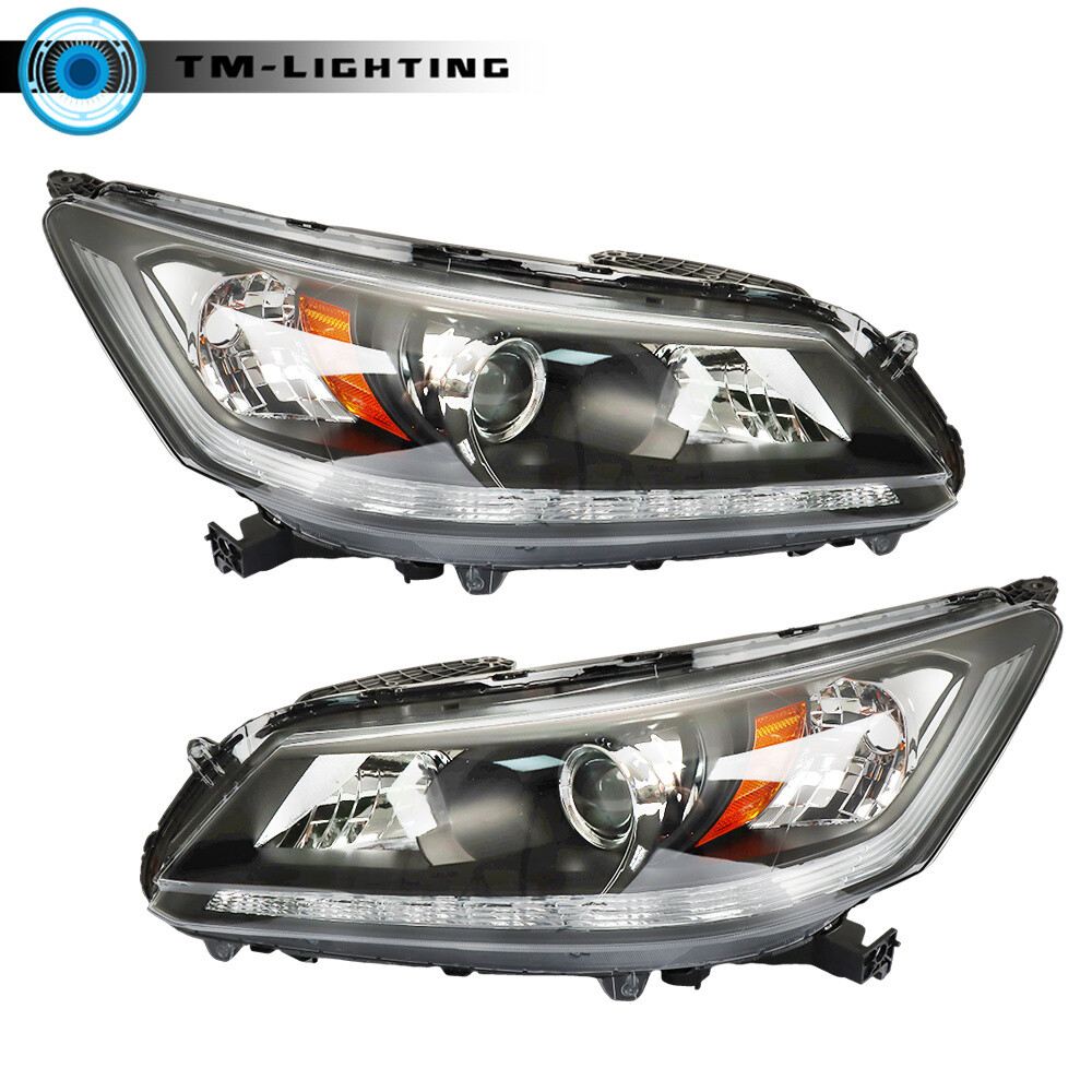 Halogen Headlights W/LED DRL For 2013-2015 Honda Accord Sedan Left&Right Side