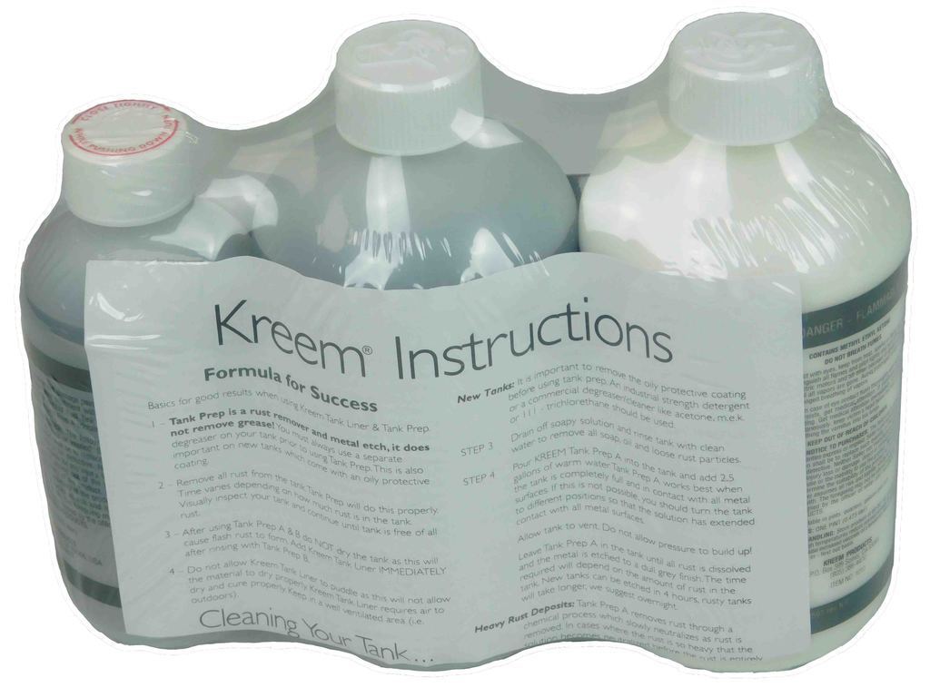 New KREEM Combo Kit Gas Tank Fuel Liner Sealer Motorcycle ATV Rust Coating Seal