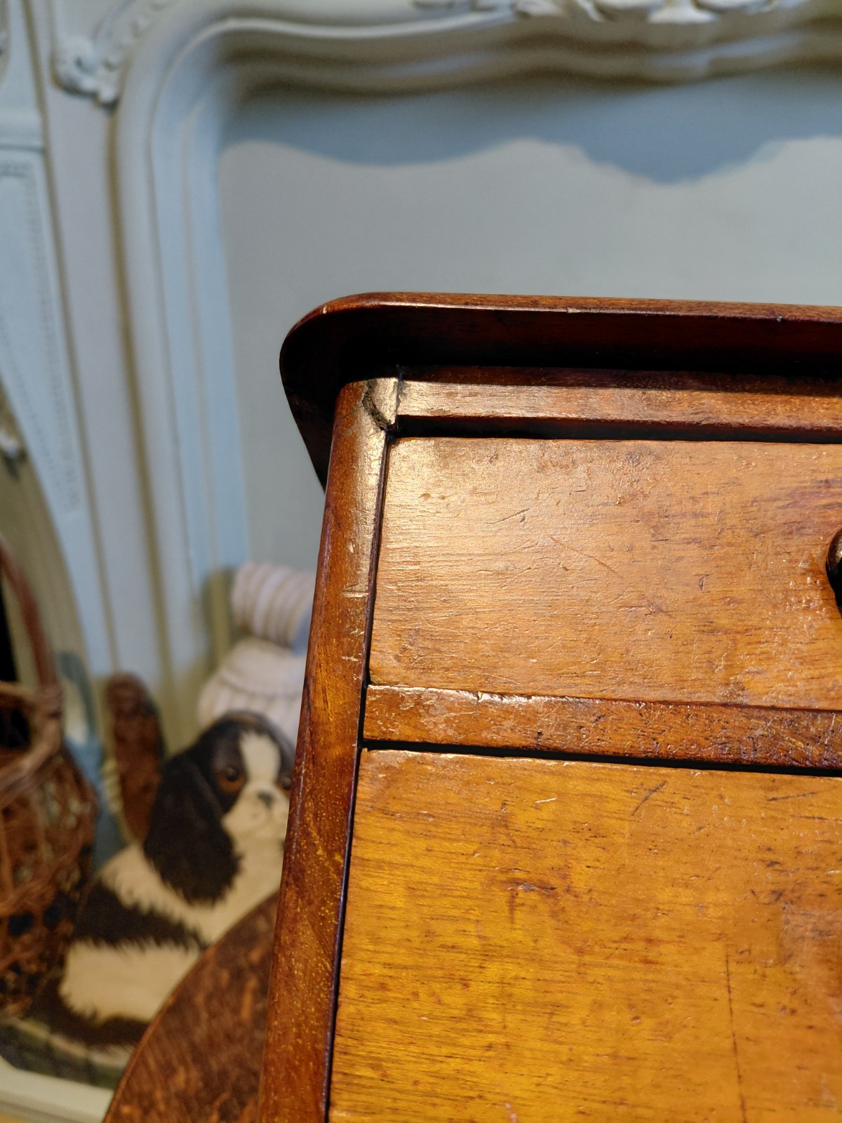 A Victorian Apprentice Piece Chest Of Drawers, Desktop 3 Drawers In Mahogany.