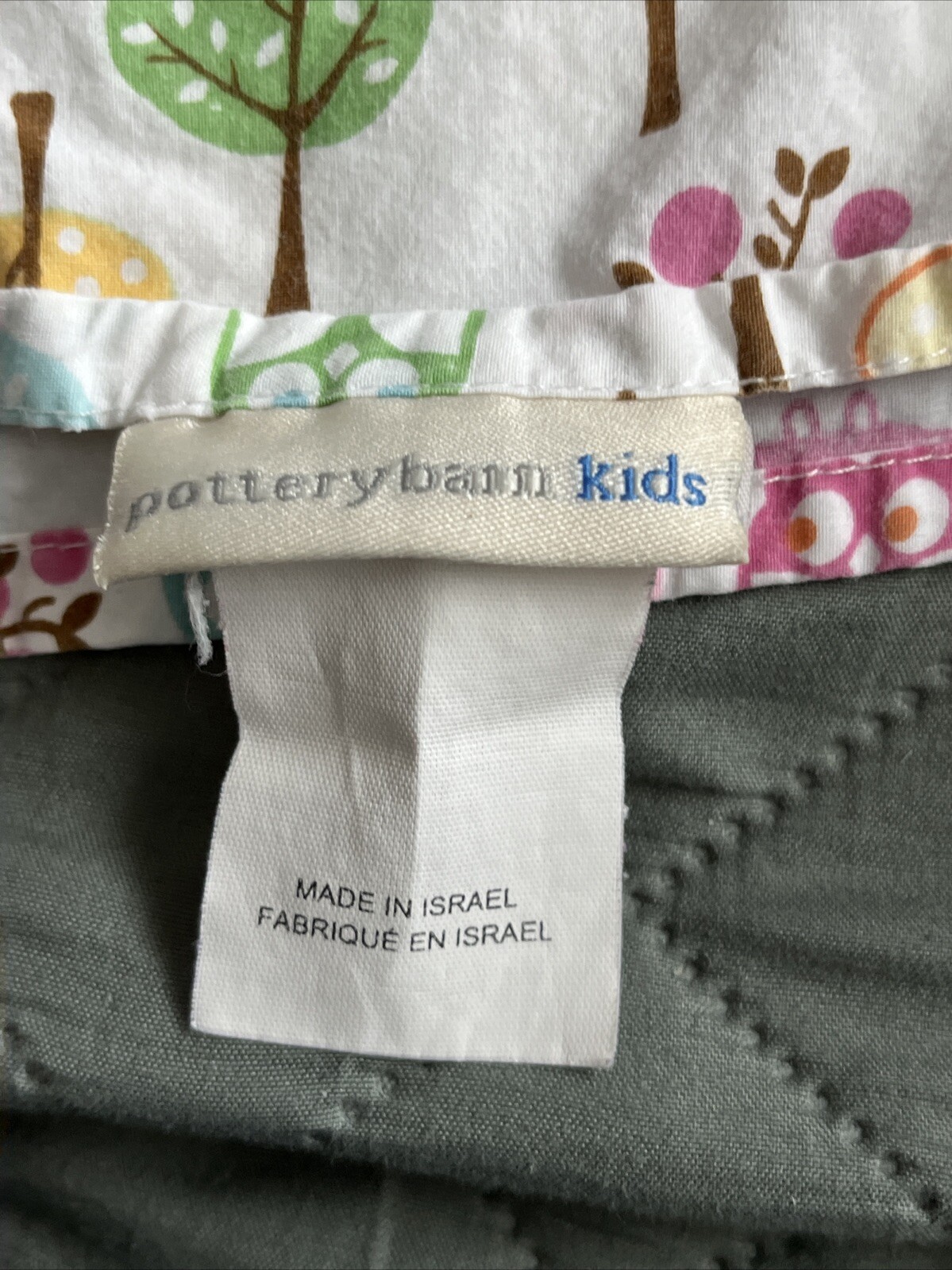 Pottery Barn Kids Woodland Owls Trees Twin Flat Sheet