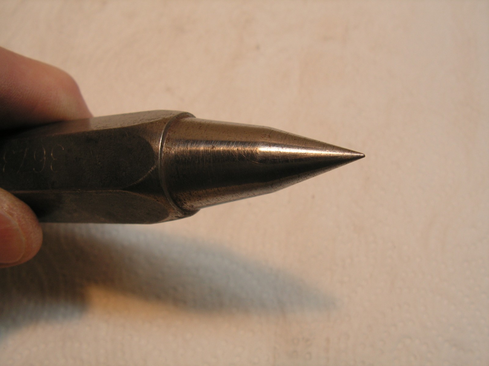 Vintage 12oz Plumb Bob With Nylon Cord 12'+ Hex Body, Nice Sharp Point