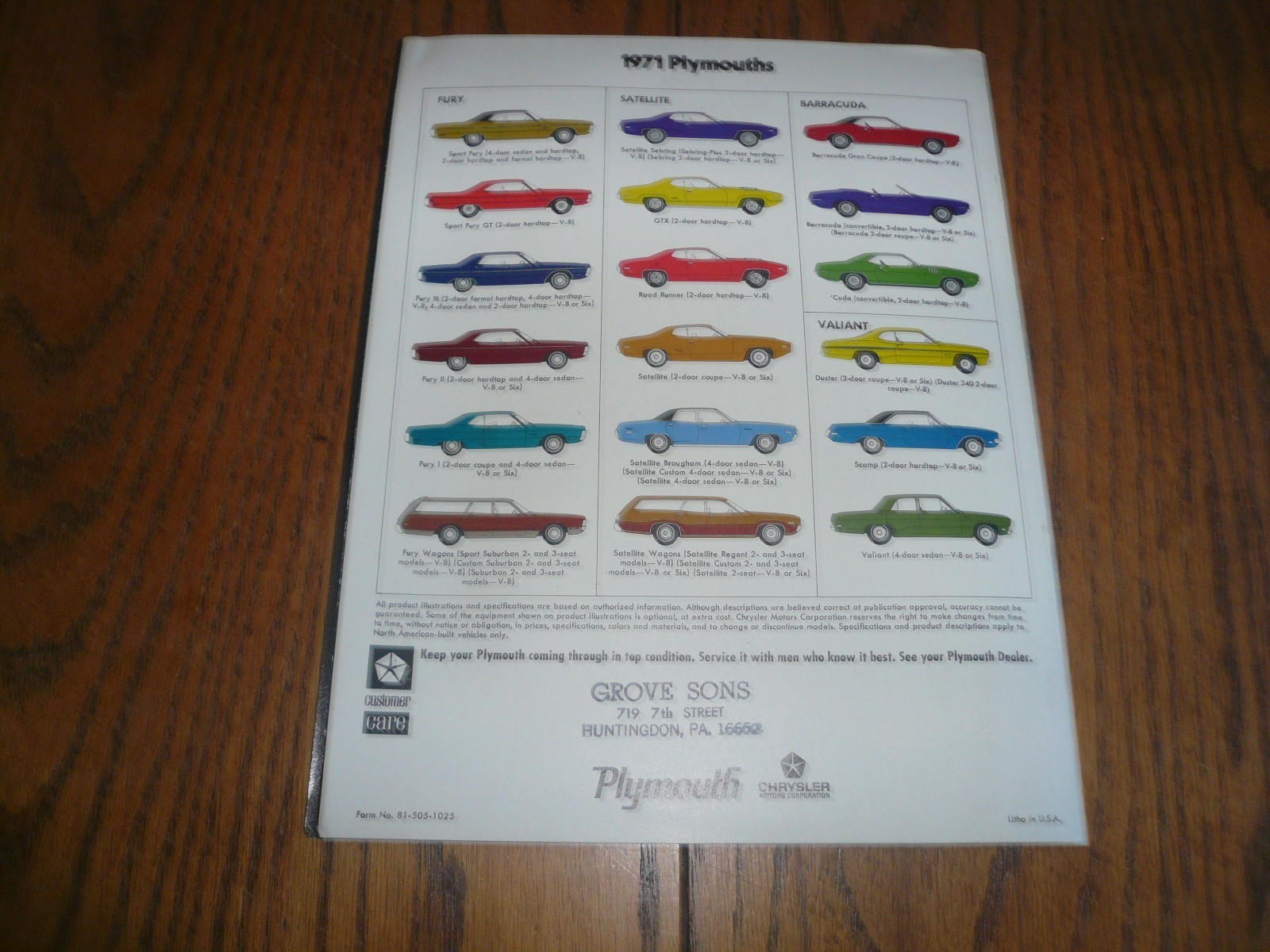 1971 Plymouth Barracuda Sales Brochure - Vintage Original