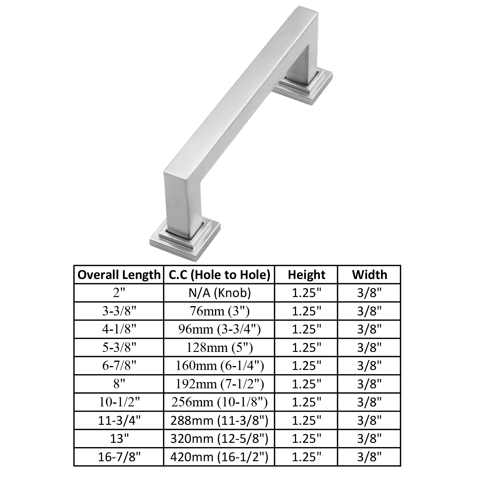Brushed Nickel Modern Cabinet Handles Bar Pulls Kitchen Hardware Stainless Steel