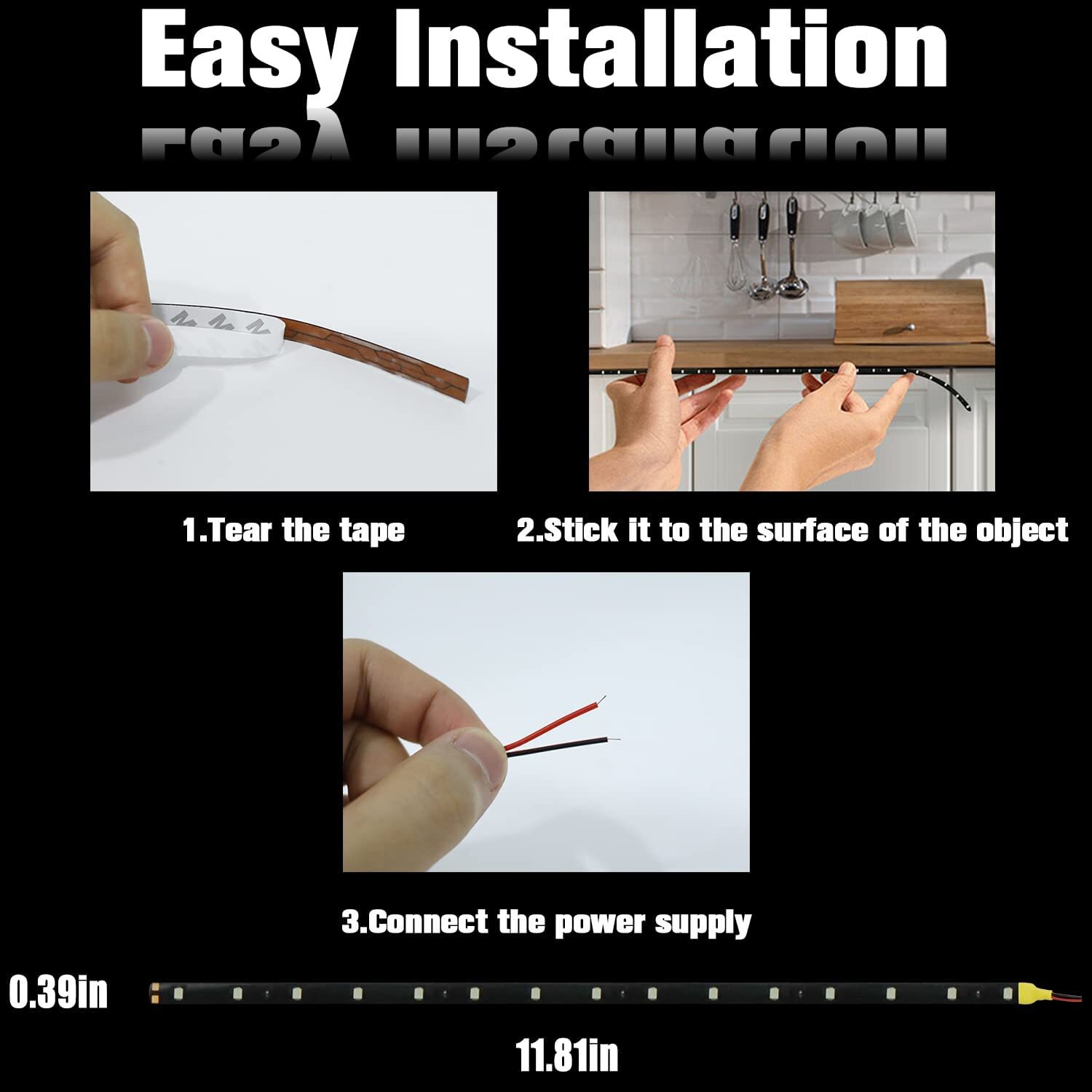 Lot Waterproof 12''/15 DC 12V Motor LED Strip Underbody Light For Car Motorcycl