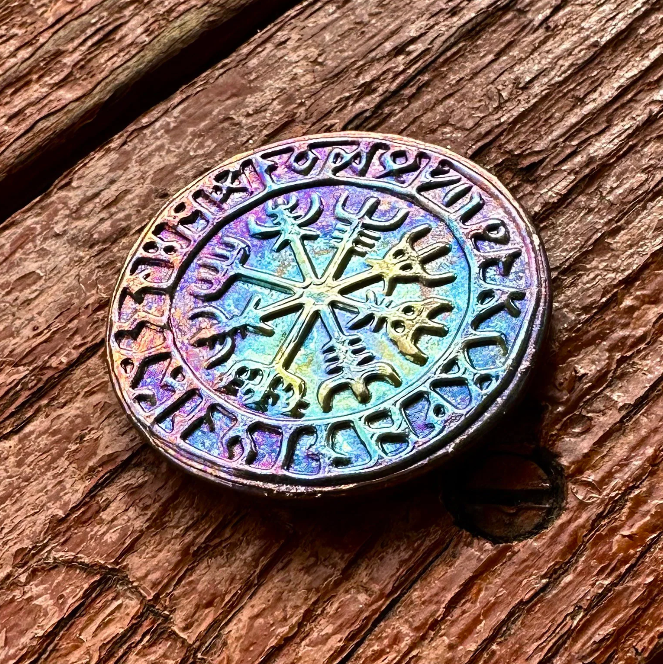 VIKING RUNIC COMPASS - (2 Sided) Graphite Coin Mold