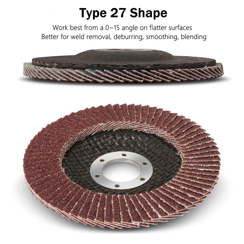 50 PACK 4.5" 4-1/2 Flap Disc 40 Grit Aluminum Oxide Sanding Grinding Wheels T27