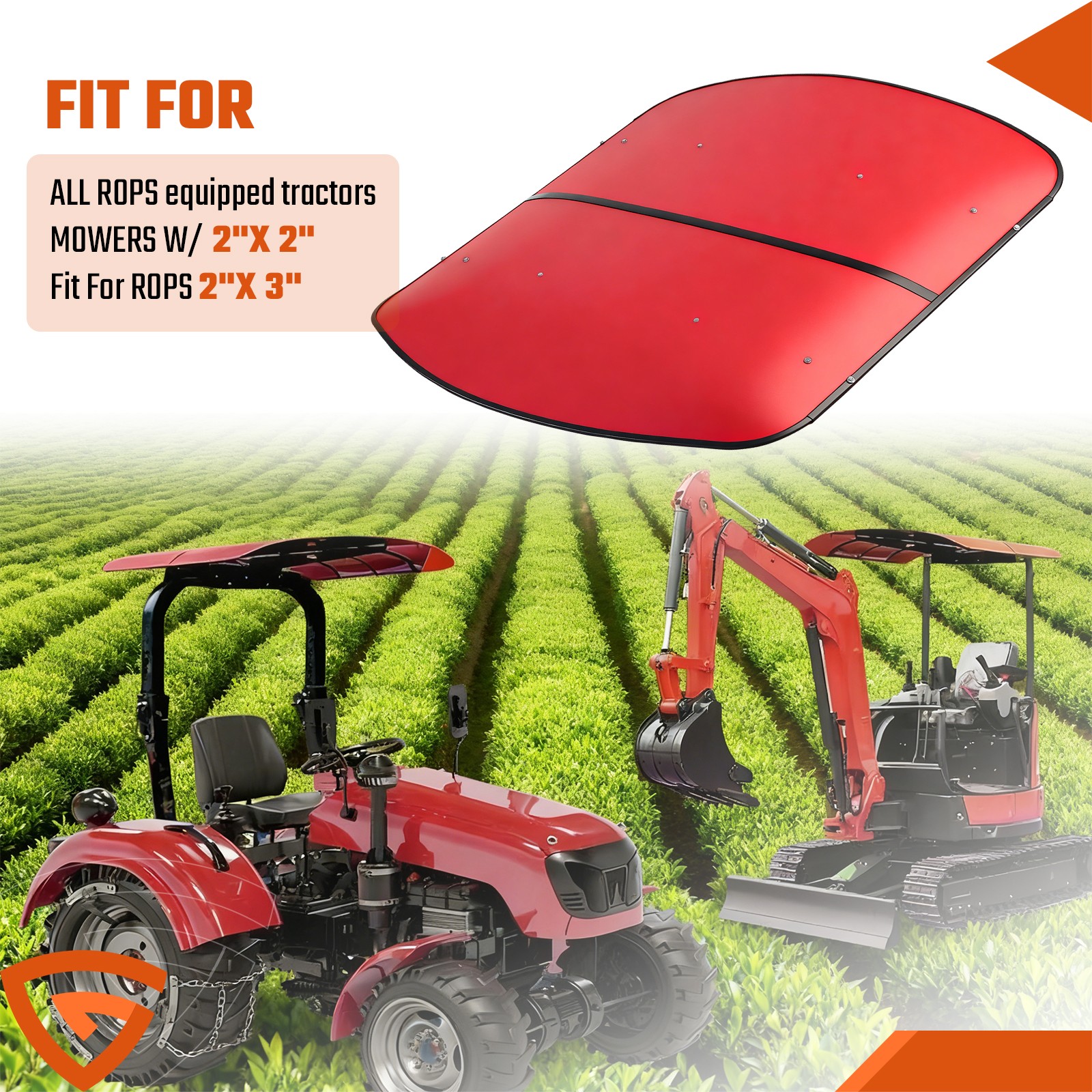 Sun Shield Tuff Top Tractor Canopy For 2" x 2" or Shield Tuff Top Tractor Canopy